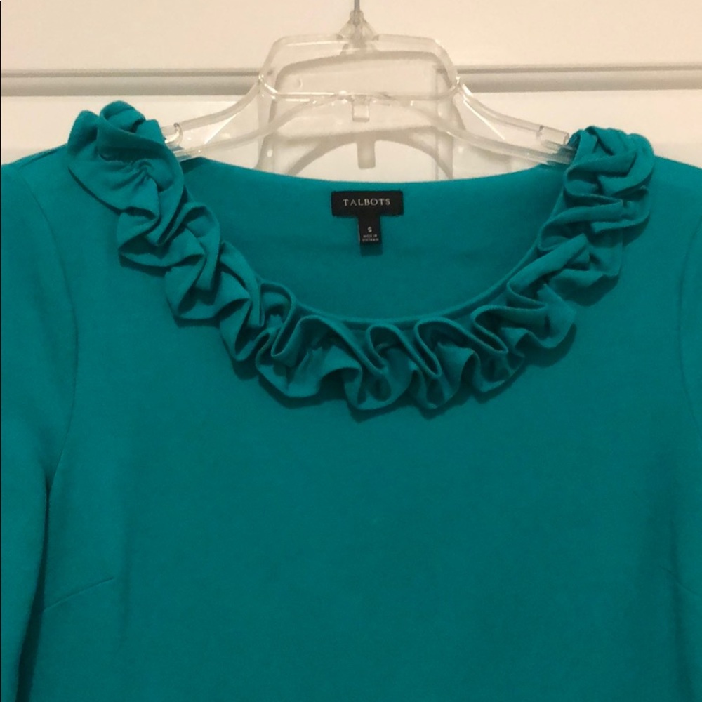 Talbots Green Ruffle Dress - Picture 2 of 4
